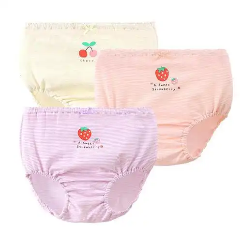 kidsmamdad三条装儿童三角内裤男女宝宝棉质面包裤女宝宝内裤女童内裤