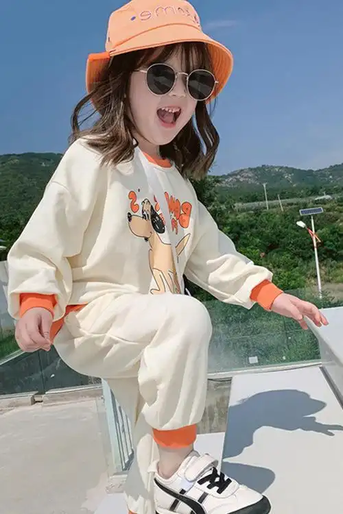 儿童套装女春季新款2021女童两件套春秋小孩子童装宝宝衣服潮