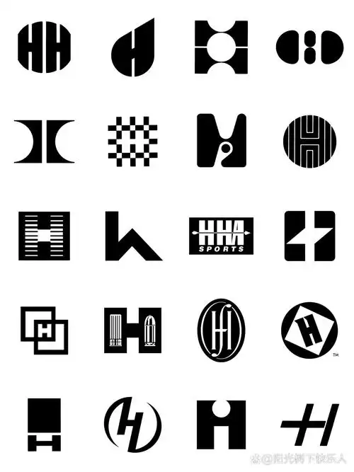 140个英文字母logo设计-h