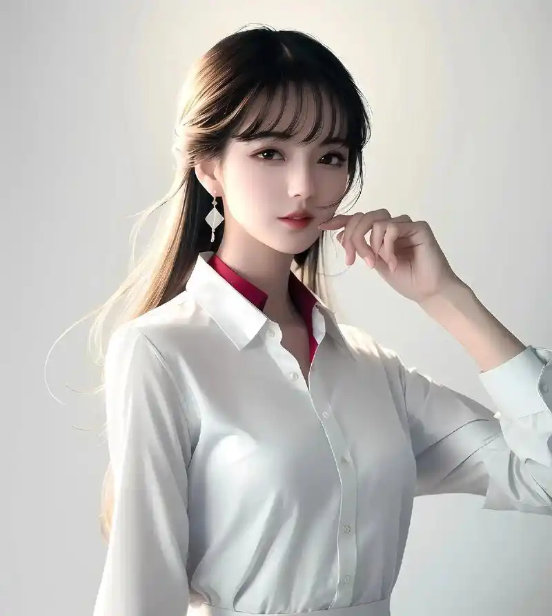 白衬衫美女.#那奇kk苦咖啡 #ai绘画 #美女 #壁纸 # - 抖音