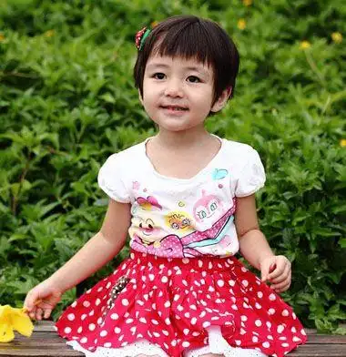 小女孩碎发 刘海包脸蘑菇头