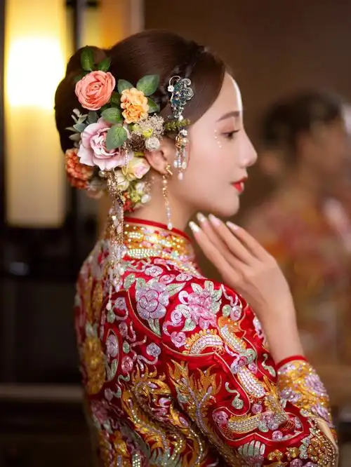 中式造型鲜花98新娘试妆照|新中式造型|婚礼跟妆|中式新娘|最美新娘