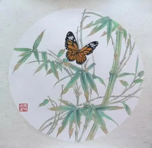 工笔画翠竹蝴蝶步骤图