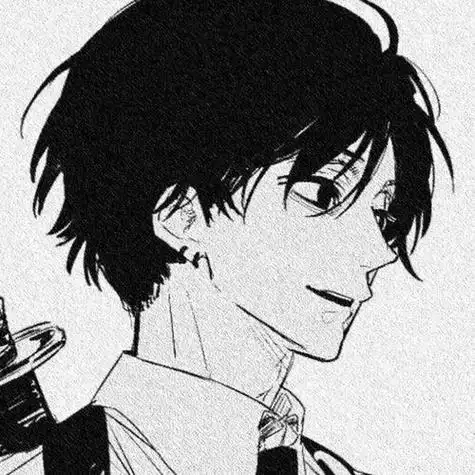 动漫头像黑白男生二次元头像眼睛中的你越来越模糊