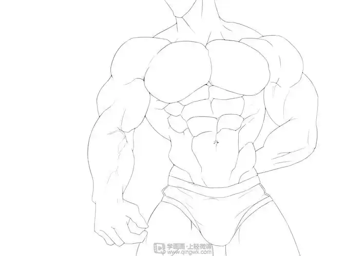 临摹男性肌肉角色人物肌肉绘画训练