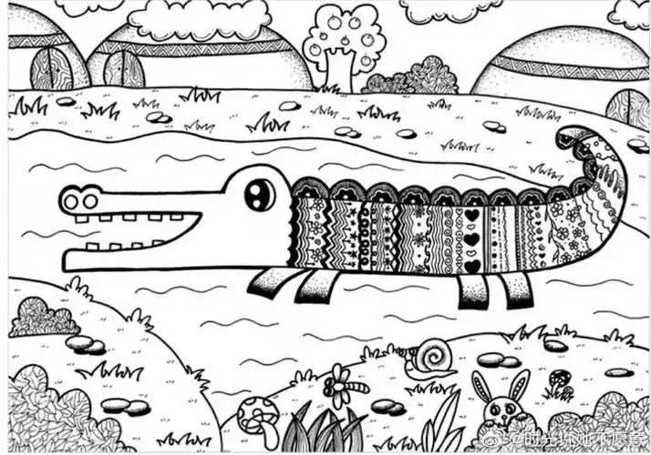 儿童黑白线描画