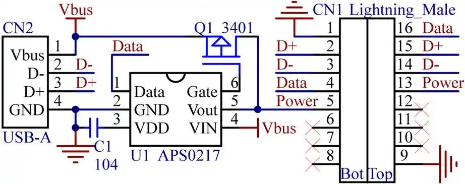 苹果数据线芯片icaps0217