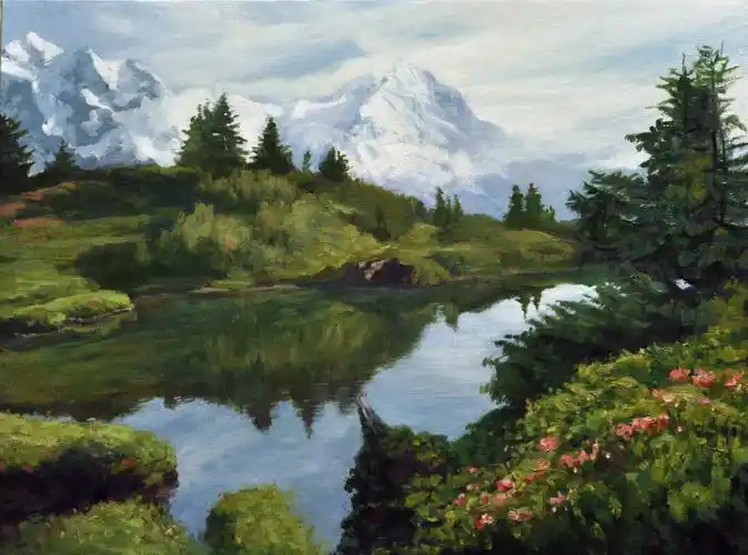 油画《绿水青山》 已售出