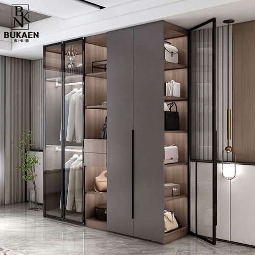 福人衣柜新款2022爆款家用卧室三四六八门实木带玻璃门大衣橱定制