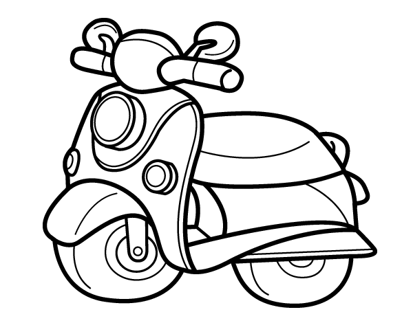 摩托车vespa简笔画图片