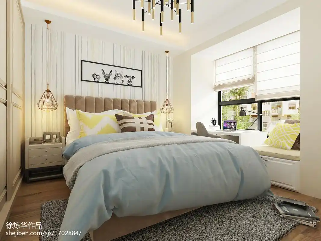 质朴58平宜家二居卧室实景图片