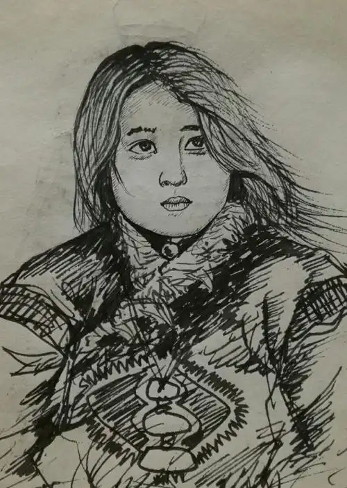 走进塔尔寺___贺希格速写作品