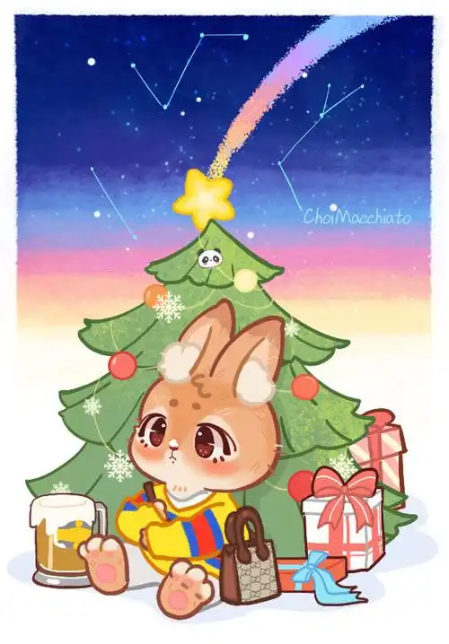 小兔子怎么还有心事捏是因为肖潘达不来陪你过圣诞吗?