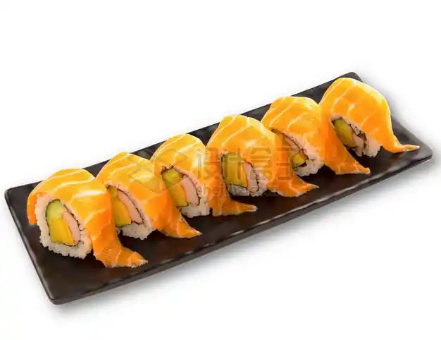 三文鱼反卷寿司日式料理png图片素材