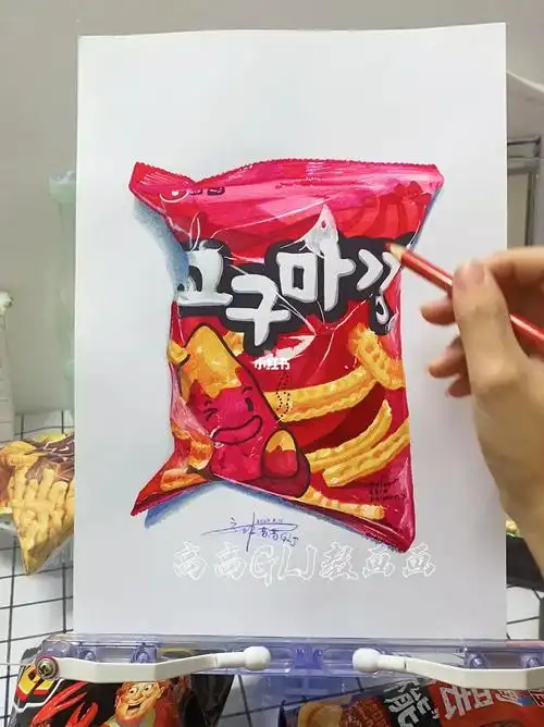 想画就画第11年3月写生超写实零食彩铅课