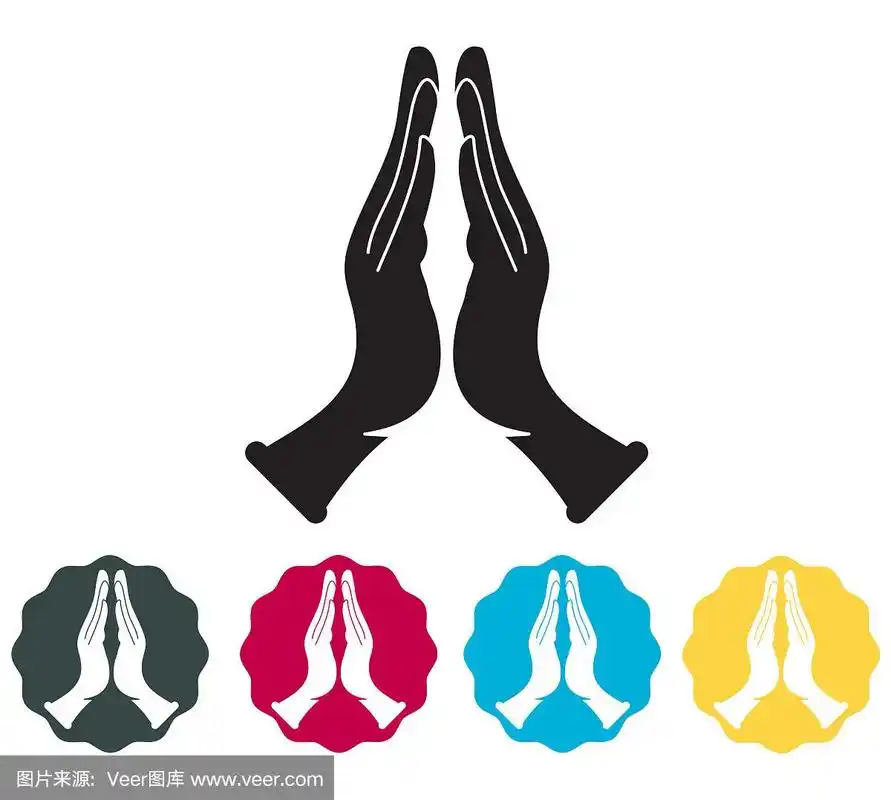 合十礼图标-插图