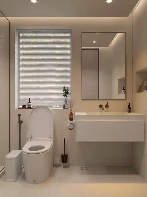 卫生间设计很难不心动的极简微水泥卫生间