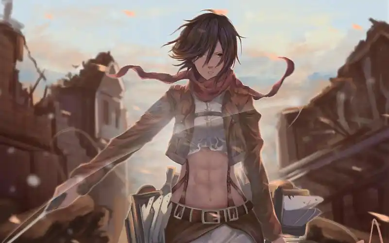 【ps板绘】三笠·阿克曼 自由之翼