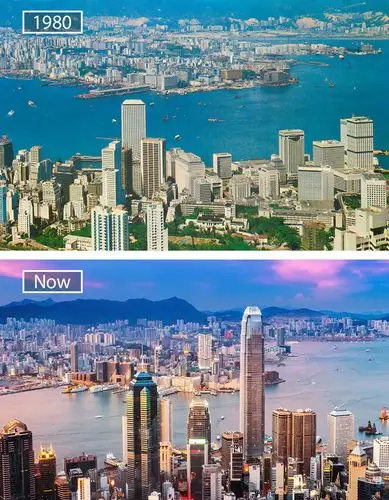 直击世界各国名城的巨变对比照,迪拜改变最多,中国三处入榜_城市