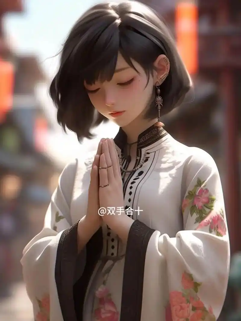 双手合十祈福你我一切安好#古风头像 #优质头像 #国学文化 - 抖音