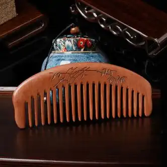 谭木匠天然桃木梳子家用木头小静电脱发檀香木牛角梳防男女长发专用