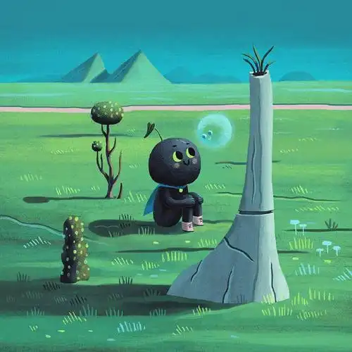 梦幻主题创意插画,森林里漂浮的梦境,就像在梦里一样!