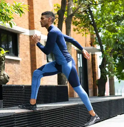 跑步压缩裤男士健身紧身裤男士运动慢跑裤涤纶慢跑运动裤男士慢跑裤