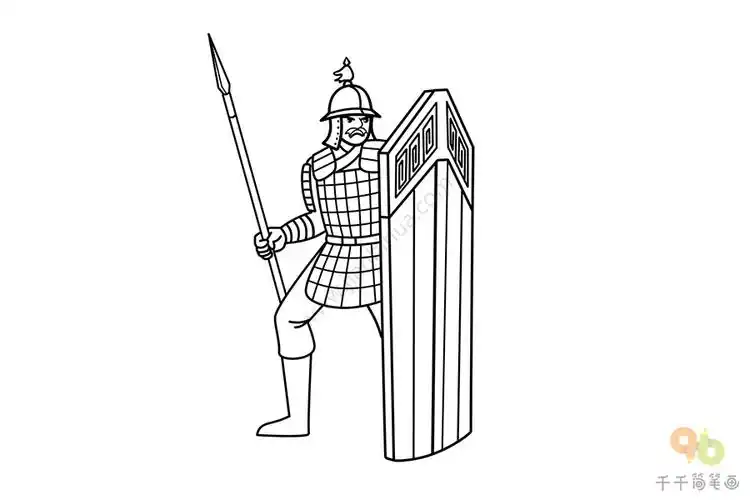 盾牌兵简笔画