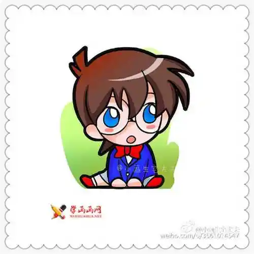 简笔画教程_柯南的画法