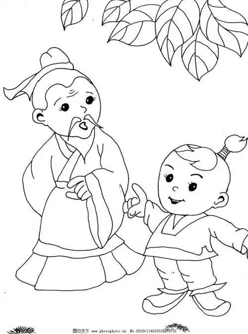 一个正在施鞠躬礼的古代人简笔画步骤图片大全古代老年人简笔画7简笔