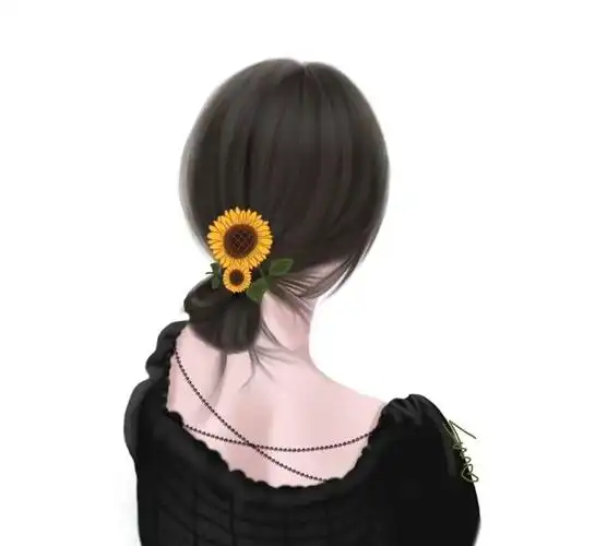 手绘背影头像女生唯美漂亮(手绘头像背影女唯美有气质)-天晟网