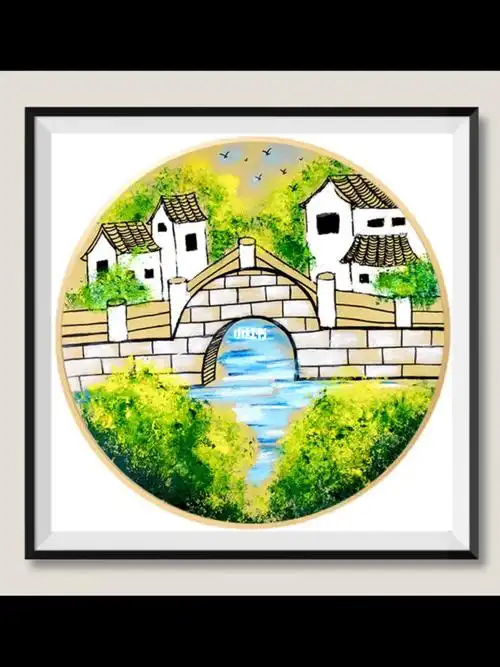 创意水粉画走进江南水乡