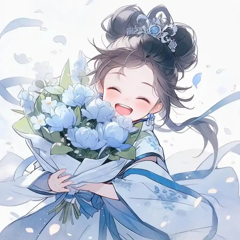 治愈系萌娃|古风蓝色系.#动漫 #二次元 #古风 #治愈系  - 抖音