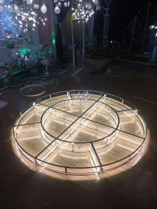 发光圆形玻璃舞台运费自理