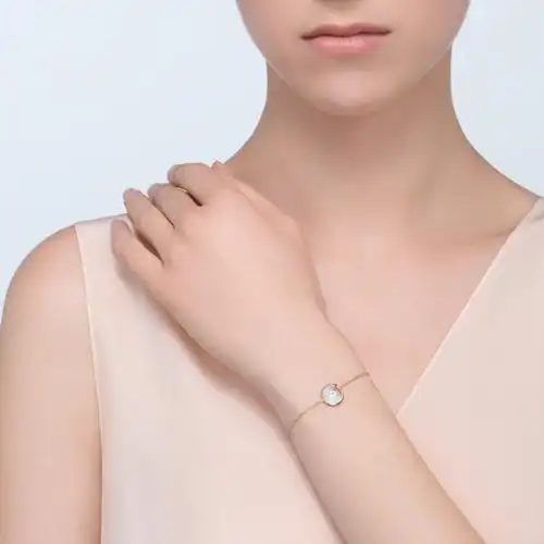 amulette de cartier手链,超小号款18k黄金,钻石,白色珍珠母贝