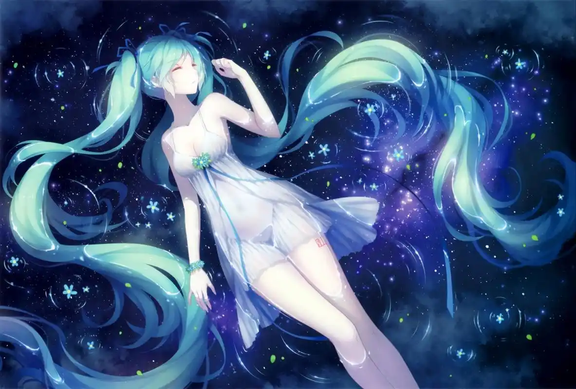 初音未来水中躺唯美蓝色系4k壁纸_4k动漫图片高清壁纸_墨鱼部落格