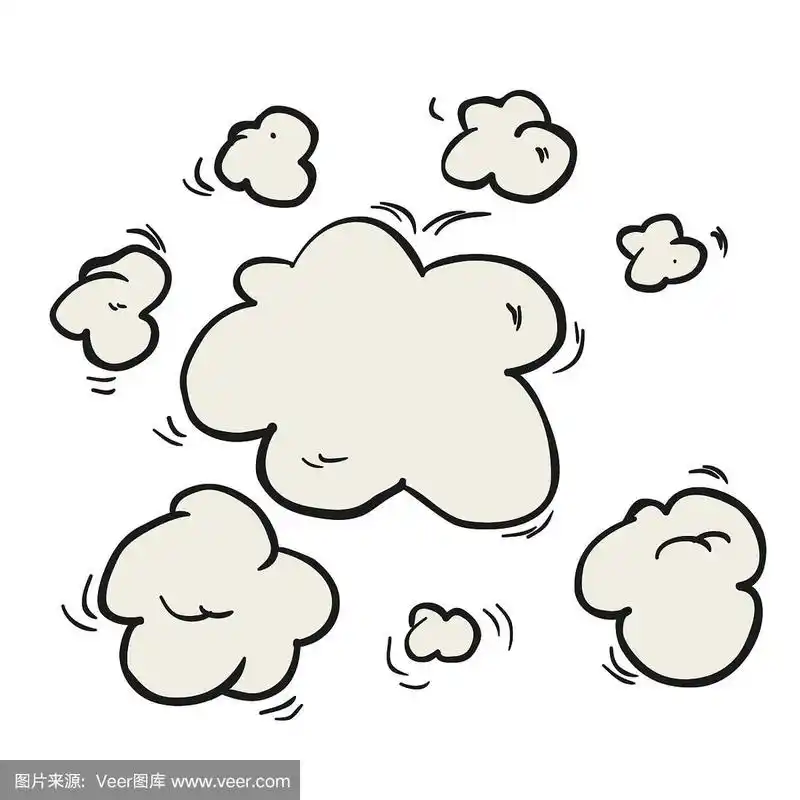 手绘卡通蒸汽云