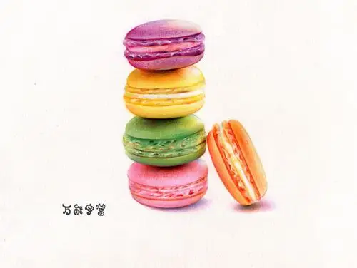 彩铅手绘马卡龙