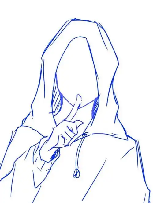 绘画素材78卫衣男线稿