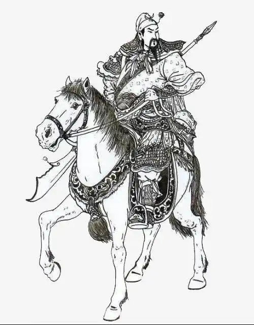 绘画方法简笔画古代将军人物关键词  卡通骑马将军简笔画铠甲大刀长刀