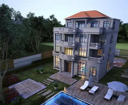 三层半豪华欧式风格别墅设计因其惊人的造型而备受瞩目