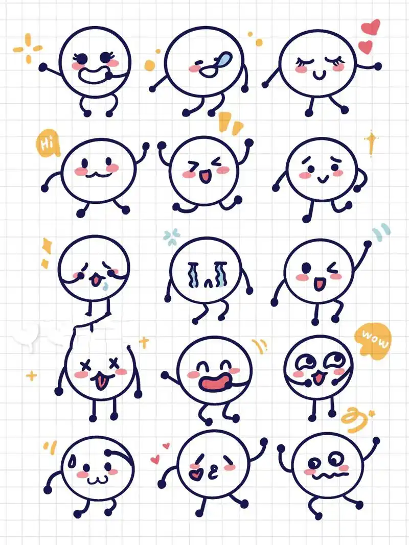 简笔画|治愈小汤圆表情包卡通可爱简单易学 临网络 不会画人物 可以先