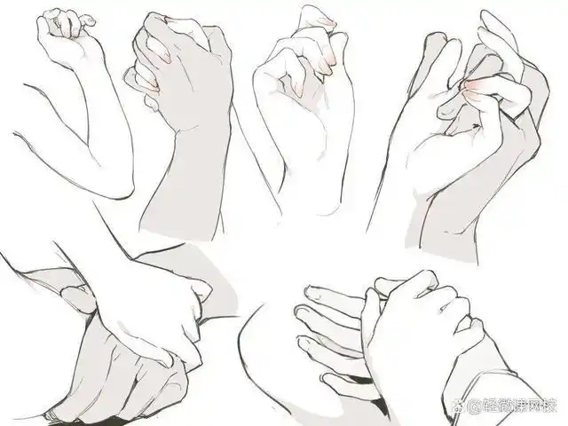 很多同学不会画手,要么是手指过长,脱离正常的人体