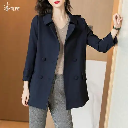 时尚英伦风宽松流行风衣女短款小个子休闲外套