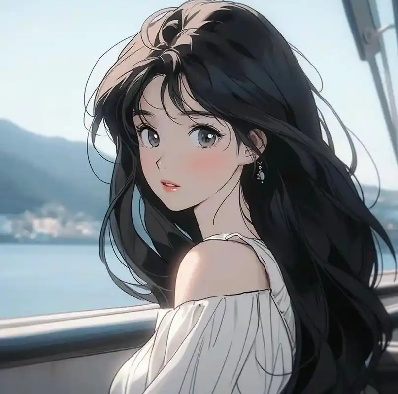 辞旧迎新,2024年淡雅气质「复古旧漫」头像 长发飘飘,眼眸深邃,气质拉