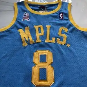 全刺绣密绣湖人mpls 8号科比复古01-02年蓝色 篮球服背心男女球衣