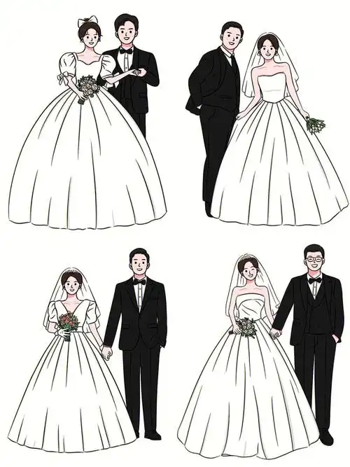 手绘婚纱照分享