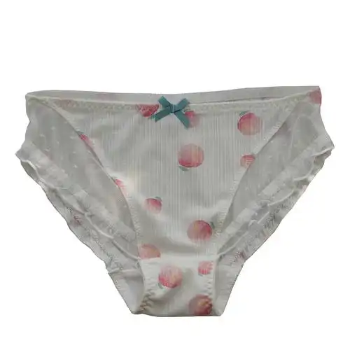 少女内裤奶油油水蜜桃派日系性感可爱甜美白色女三角裤