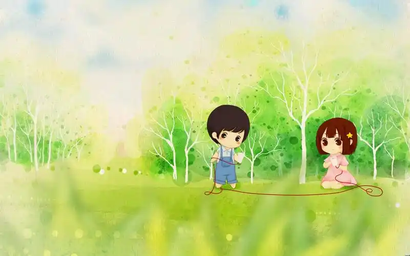 两小无猜可爱ppt背景图片