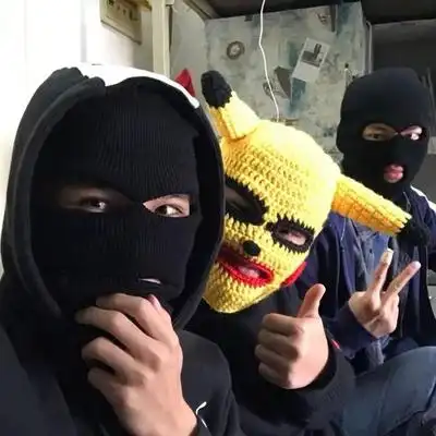 csgo帽子男保暖头套悍匪防风帽冬季毛线帽抖音同款rush b蒙面帽女